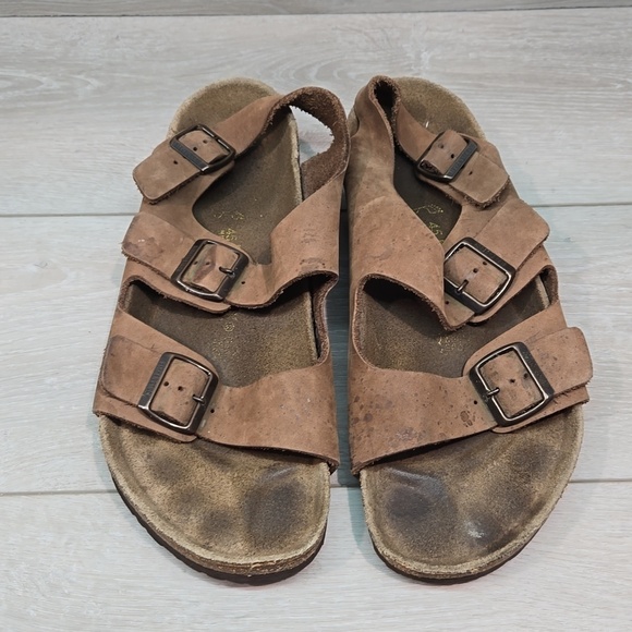 Birkenstock Milano Mens Leather Sandals Flats shoes sz 45/12 Regular main image 7